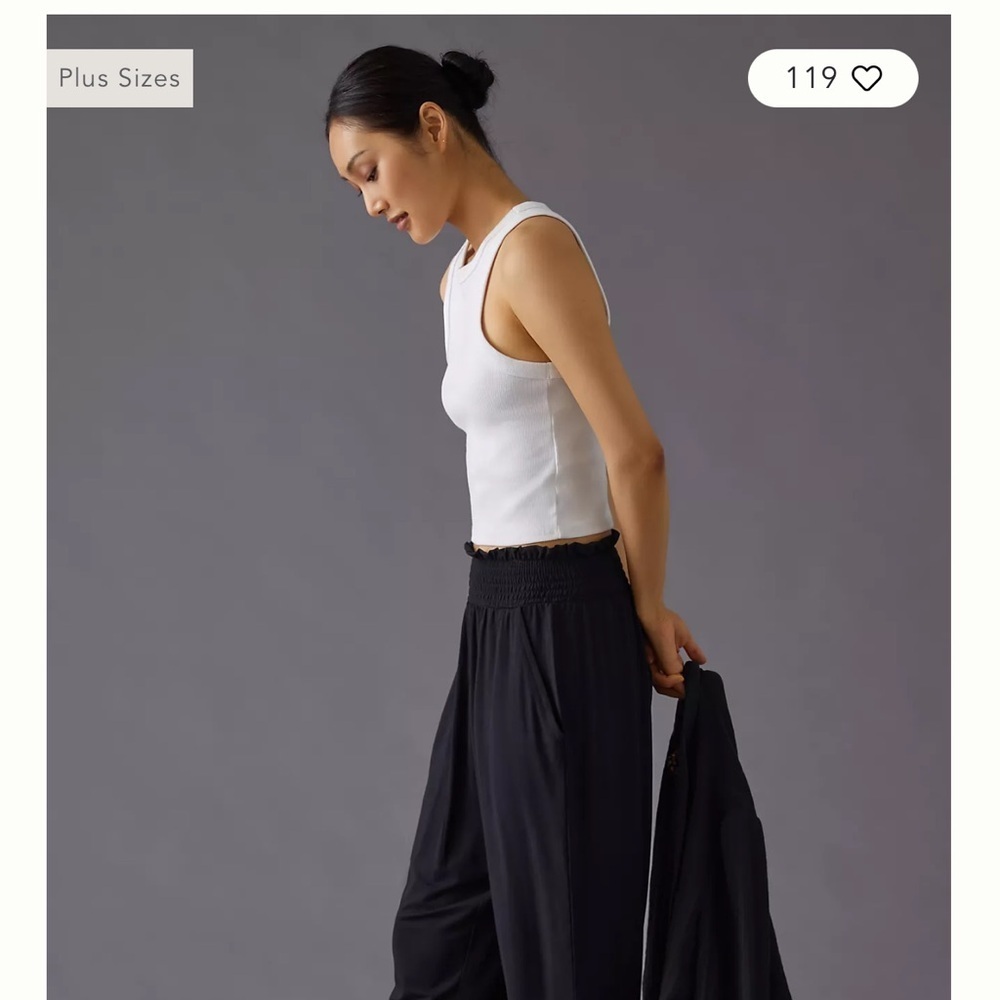 Anthropologie Black Joggers with Relaxed Fit and High Waist - Picture 3 of 6